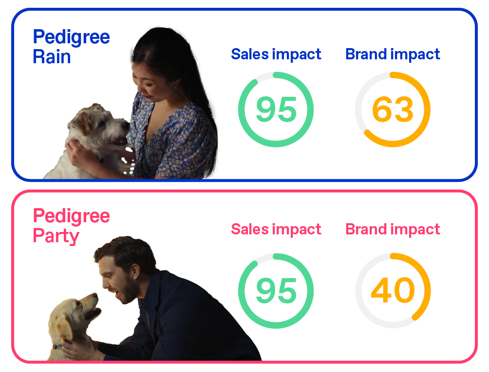 Pedigree sales and brand impact scores