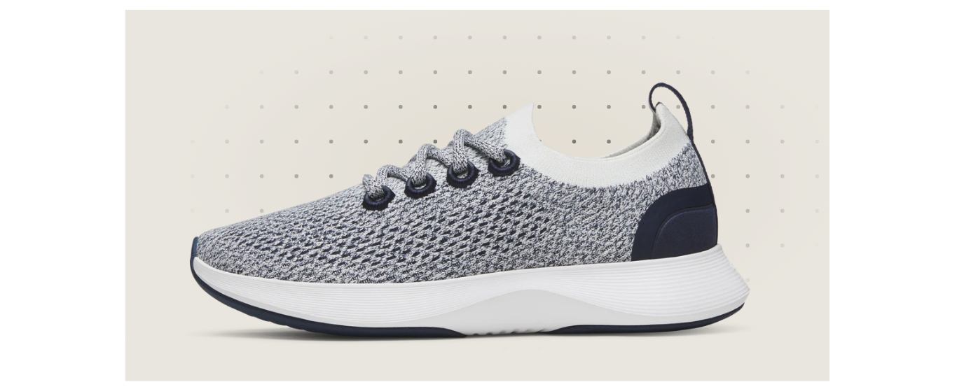 Grey Allbirds sneakers. 