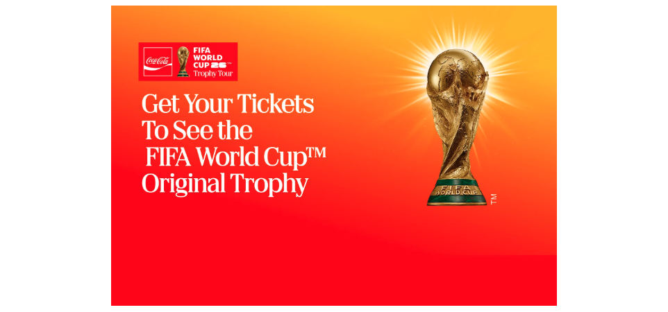 Coca Cola World Cup trophy tour banner