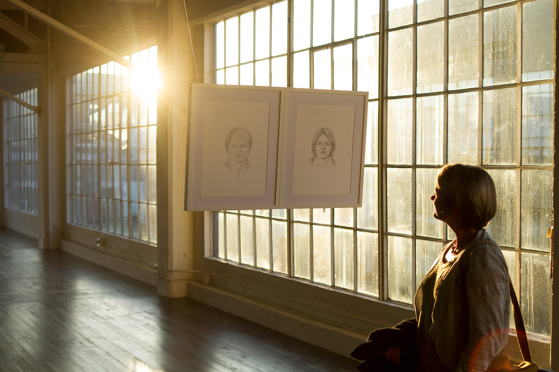 Dove real beauty campaign photo from the sketches film showing two side-by-side- illustrations