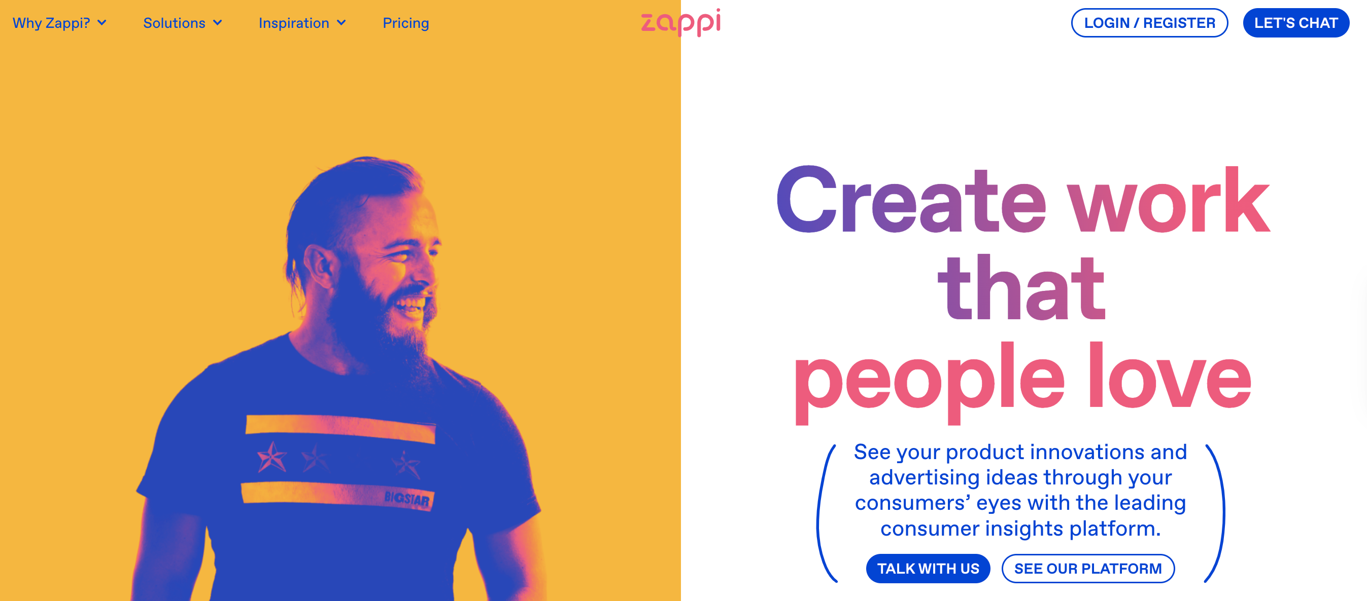 Zappi's new homepage