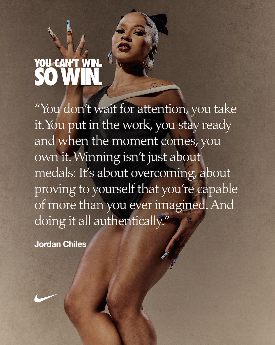 Nike So Win campaign Jordan Chiles poster