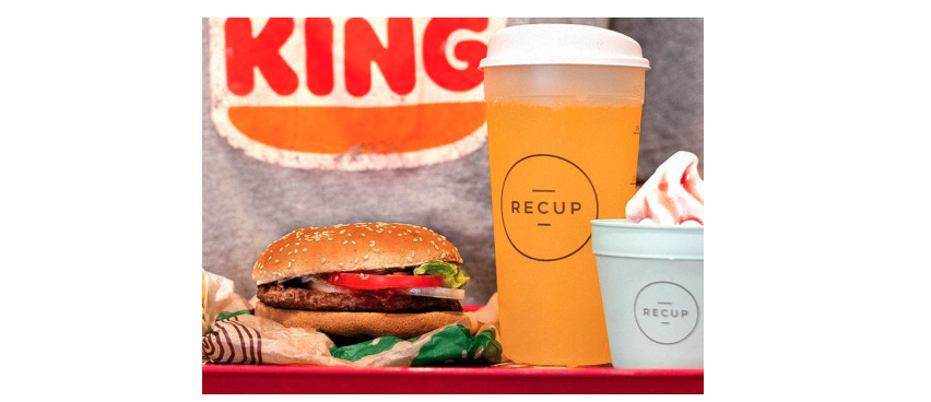 Burger King uses reusable cups, sat next to a burger