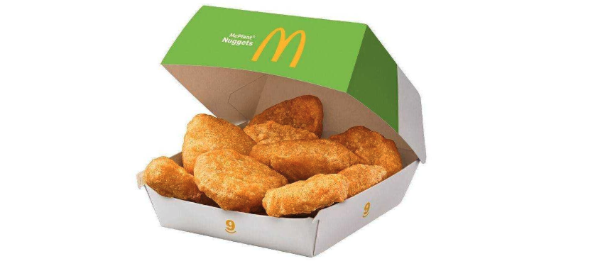 McDonald’s vegetarian nuggets in a green box