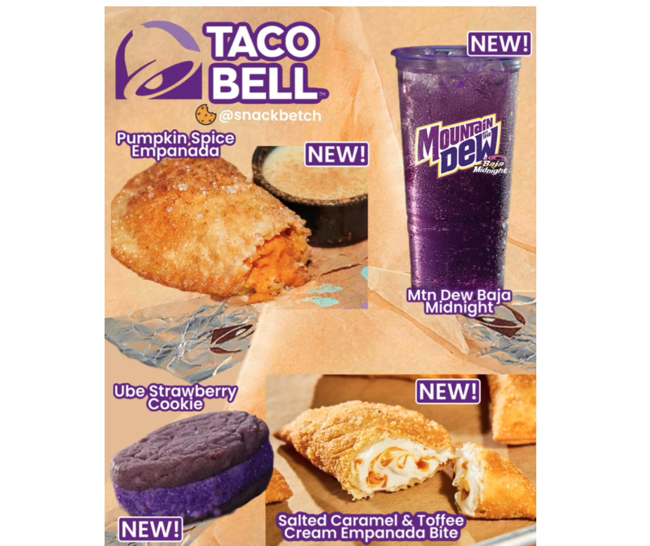 Taco Bell’s test kitchen menu items feature the ube cookie