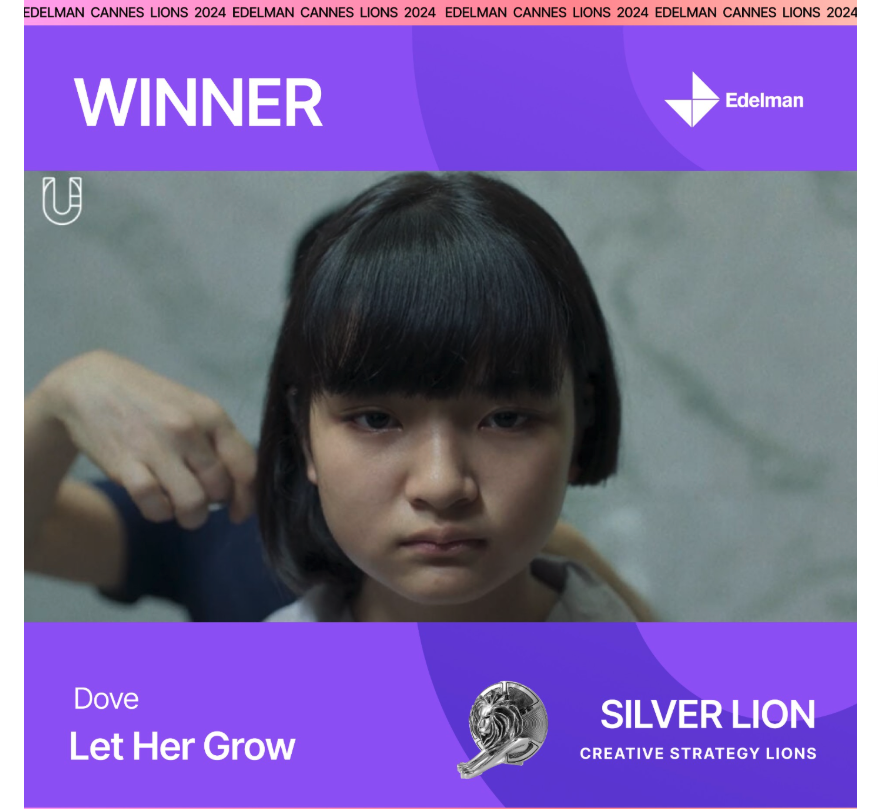 Dove Let Her Grow ad features a little girl having her hair cut. 