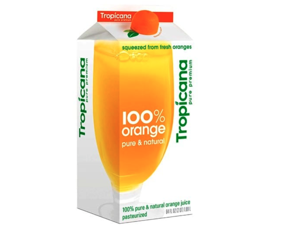 Tropicana rebrand includes a glass of orange juice rather than a whole orange
