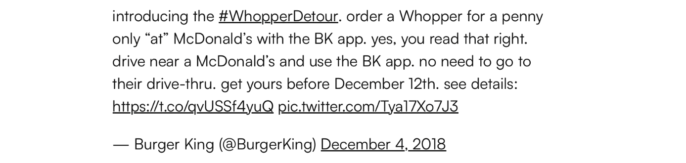 Burger King intros the campaign on social media. 