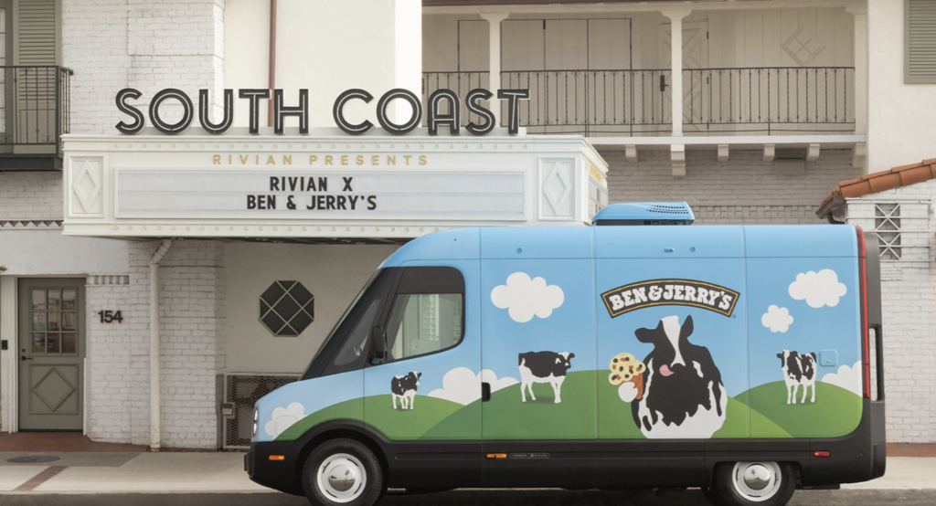 Ben & Jerry’s x Rivian trucks at SXSW 2025