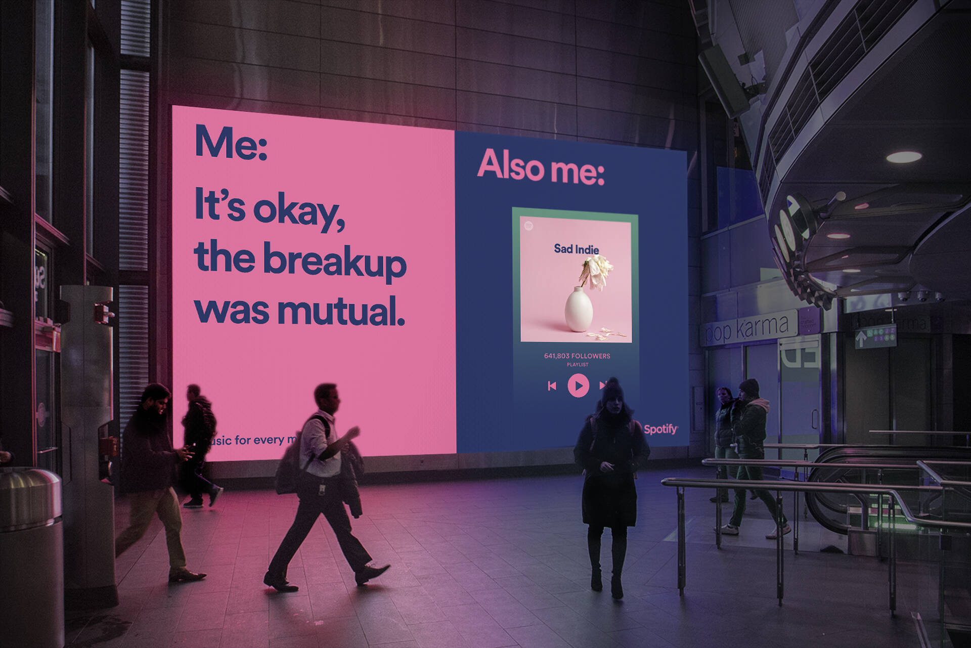 Spotify's Latest Global Brand Campaign at busy train station 